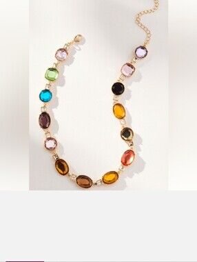 NWT Anthropologie Large Multicolor Stone Statement Necklace